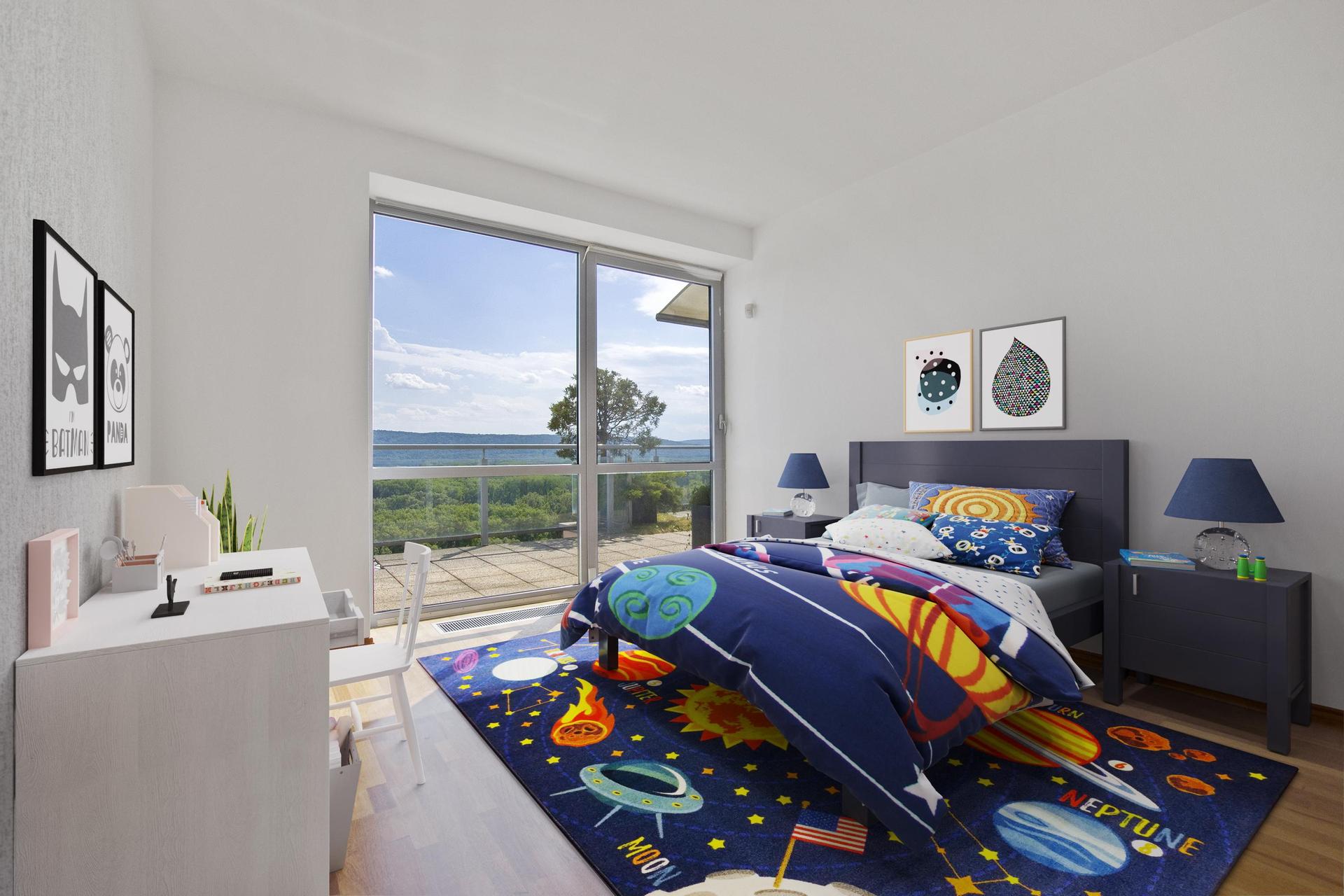 Virtual staging detskej izby s výhľadom